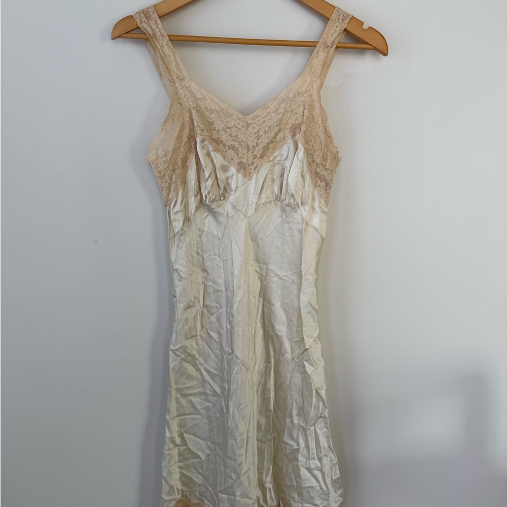 2 Elegant Cream Lace Slip Dresses - Bundle